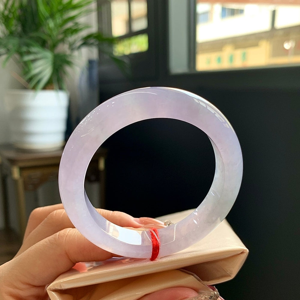 Ice Pink Jadeite Bangle – Perfect – Size 51.7-12.2-8.5 – Item 609190504