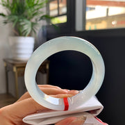 Silky Texture Jadeite Bangle · Size 52-12.4-8.6