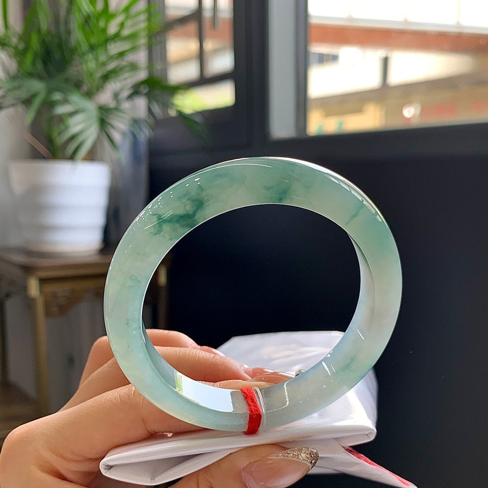 Fine Condition Jadeite Bangle · Size 57.4-12.2-8.8
