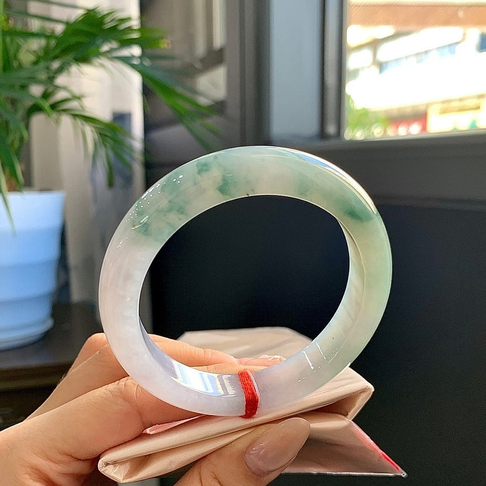 Spring Color Jadeite Bangle · Size 55.4-12-8.5