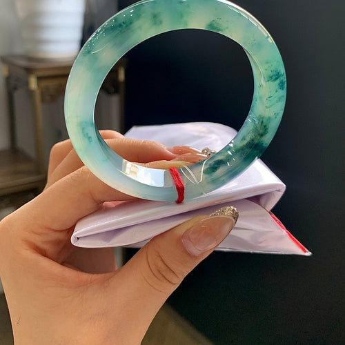 Fine Condition Jadeite Bangle · Size 55-12-9