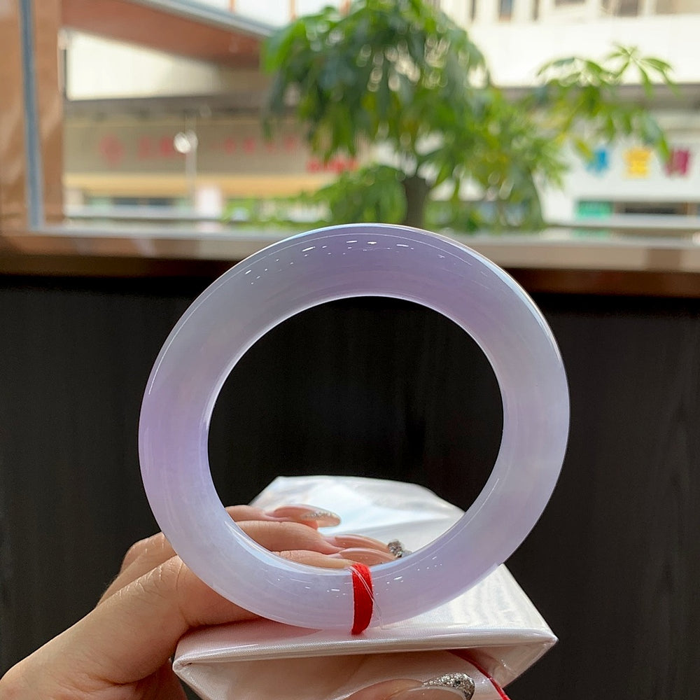Ice Pink Jadeite Bangle | Round Profile | 55.8-12-12 | Item 082301106