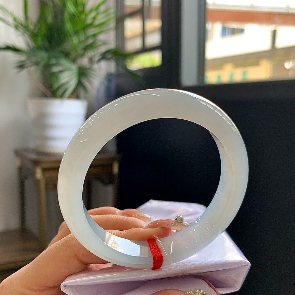 Fine Condition Jadeite Bangle · Size 55.7-12.4-8.3