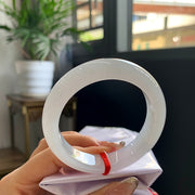 White Moonlight Fine Condition Jadeite Bangle · Size 53.5-13.5-8.7