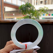 Ice Green Jadeite Round Bangle | 56-11-10.4 | HJH-118069