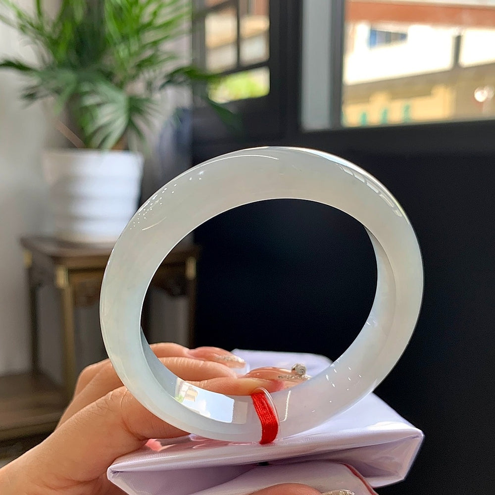 Fine Condition Jadeite Bangle · Size 55.7-12.4-8.3