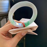 Green Floats Fine Condition Jadeite Bangle · Size 54.6-12-8.6
