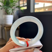 Silky Texture Jadeite Bangle · Size 52-12.4-8.6