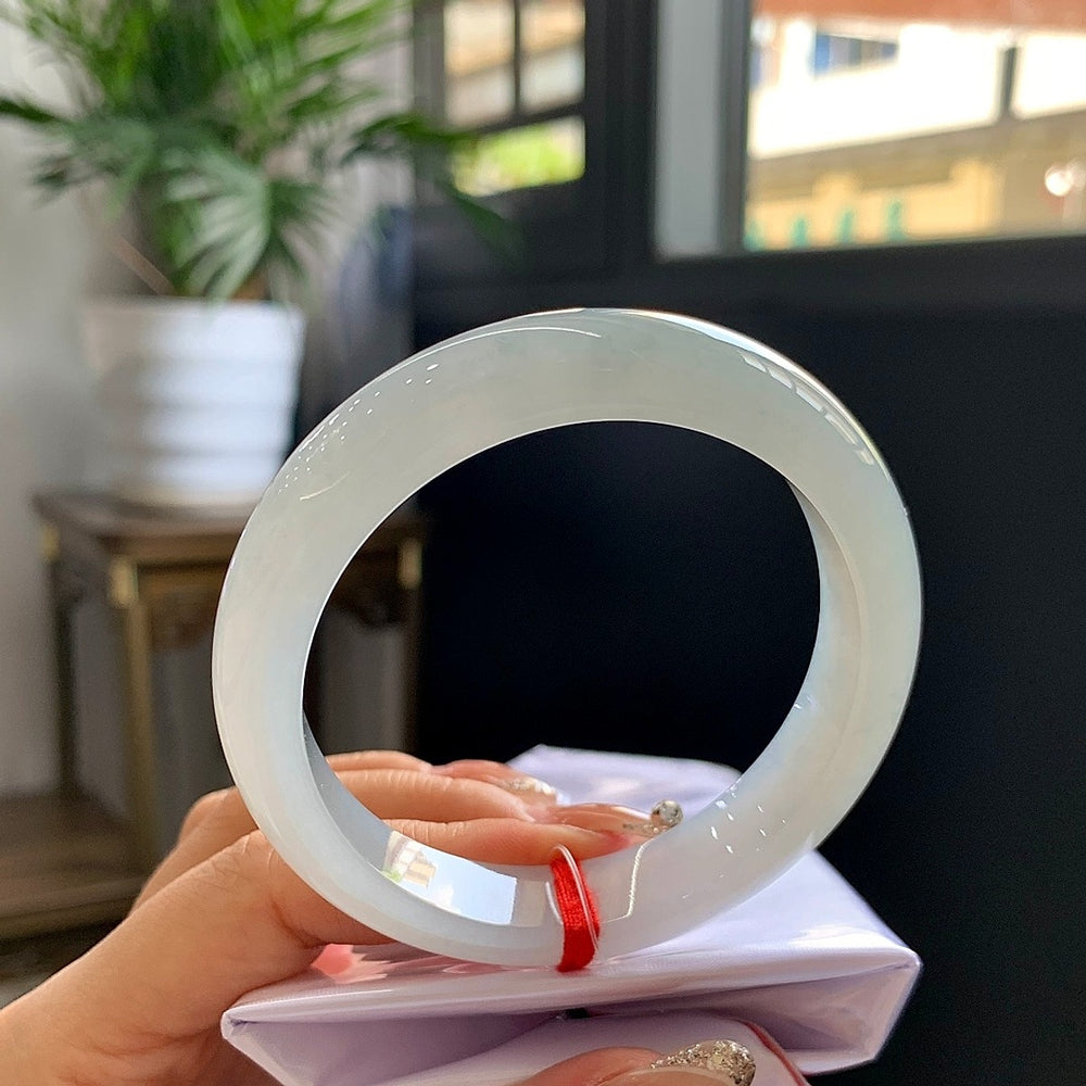 Fine Condition Jadeite Bangle · Size 55.7-12.4-8.3