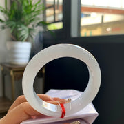 White Moonlight Fine Condition Jadeite Bangle · Size 53.5-13.5-8.7
