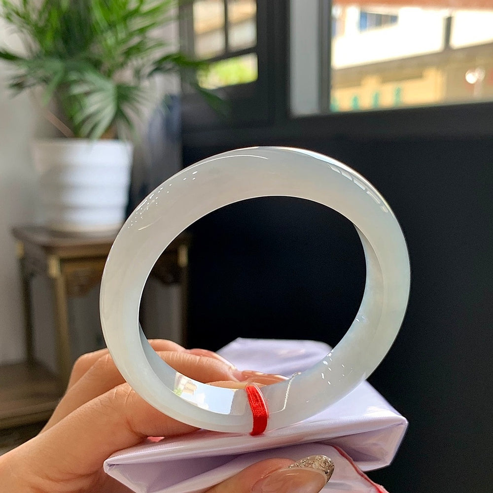 Fine Condition Jadeite Bangle · Size 55.7-12.4-8.3