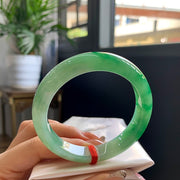 Green Floats Fine Condition Jadeite Bangle · Size 53-11.7-8