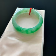 Green Floats Fine Condition Jadeite Bangle · Size 53-11.7-8