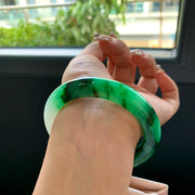Green Floats Jadeite Bangle · Size 56.2-9.9-9