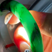 Green Floats Jadeite Bangle · Size 56.2-9.9-9