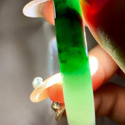 Green Floats Jadeite Bangle · Size 56.2-9.9-9